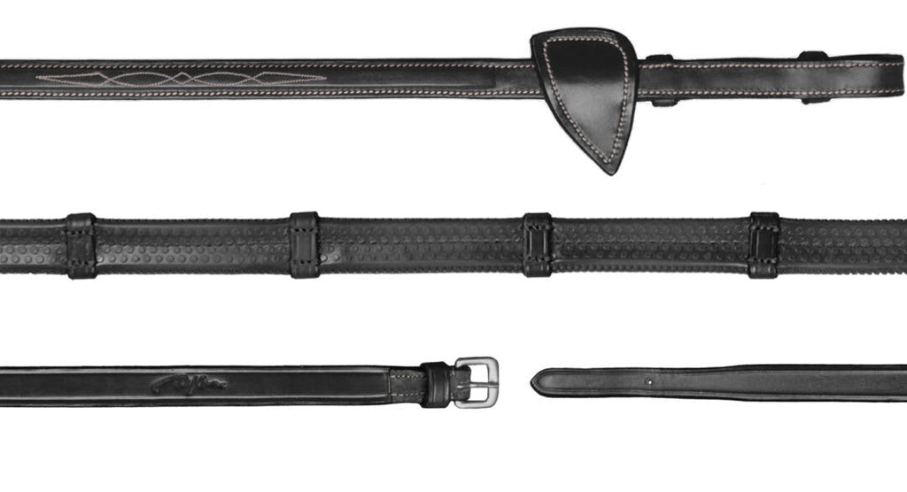 Dyon 13mm Rubber Reins With 7 Leather Loops US Collection - Løwenborg - Dy'on
