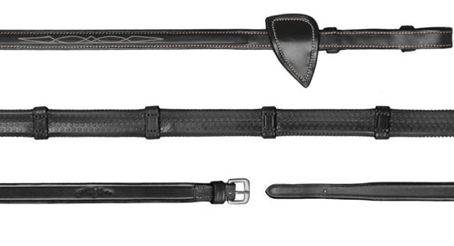 Dyon 13mm Rubber Reins With 7 Leather Loops US Collection - Løwenborg - Dy'on