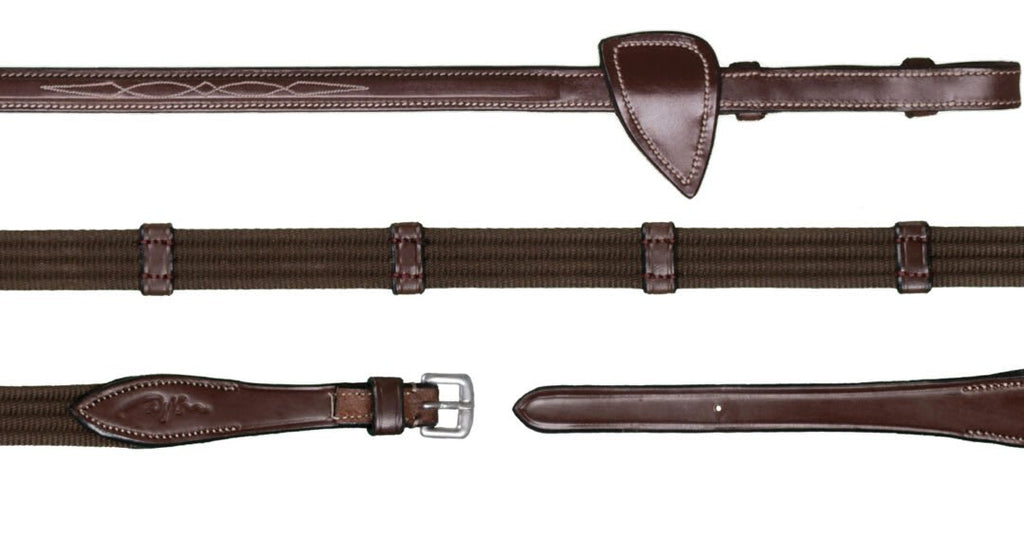 Dyon 16mm Web Reins With 9 Leather Loops US Collection - Løwenborg - Dy'on