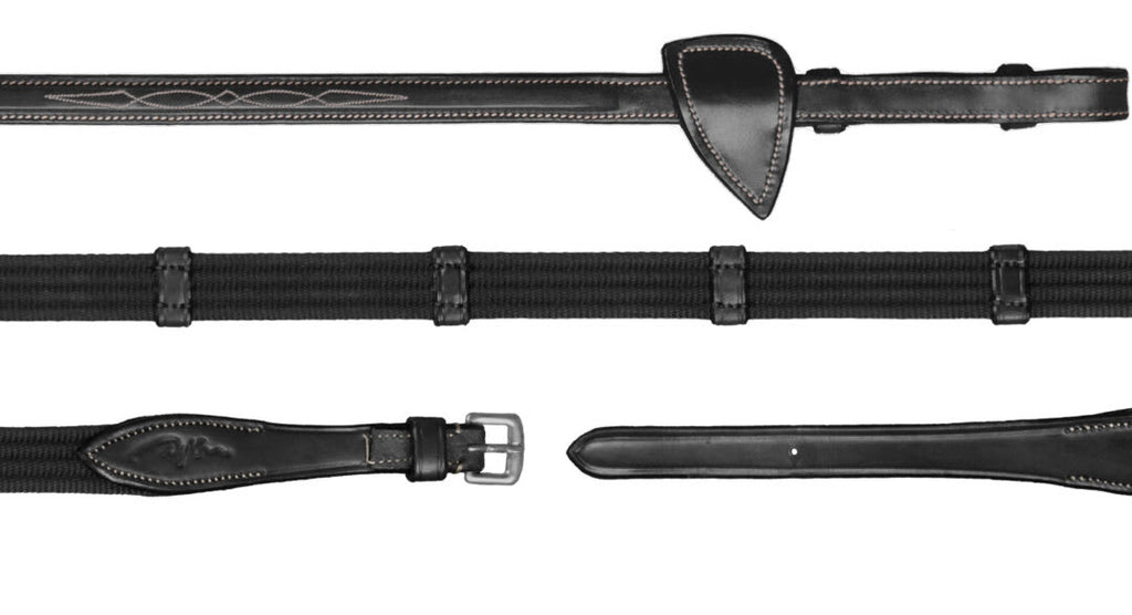 Dyon 16mm Web Reins With 9 Leather Loops US Collection - Løwenborg - Dy'on