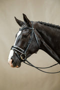 Dyon Patent Large Crank Noseband Bridle With White Padding And Flash Working By Dyon - Løwenborg - Dy'on