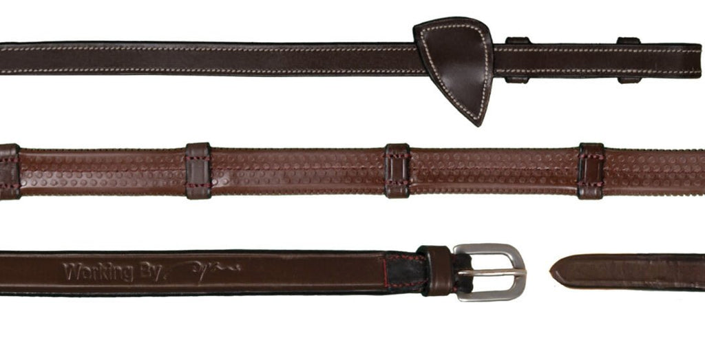 Dyon 13mm Rubber Reins With 7 Leather Loops Working By Dyon - Løwenborg - Dy'on