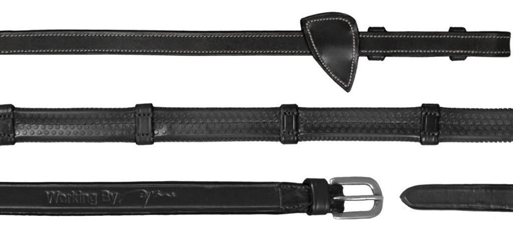 Dyon 13mm Rubber Reins With 7 Leather Loops Working By Dyon - Løwenborg - Dy'on