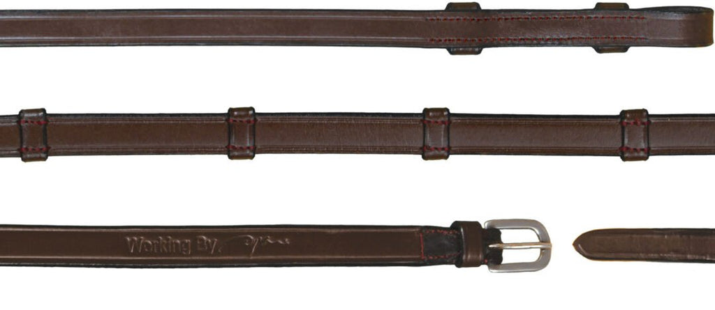 Dyon 16mm Full Leather Double Bridle Reins With 7 Leather Loops Working By Dyon - Løwenborg - Dy'on