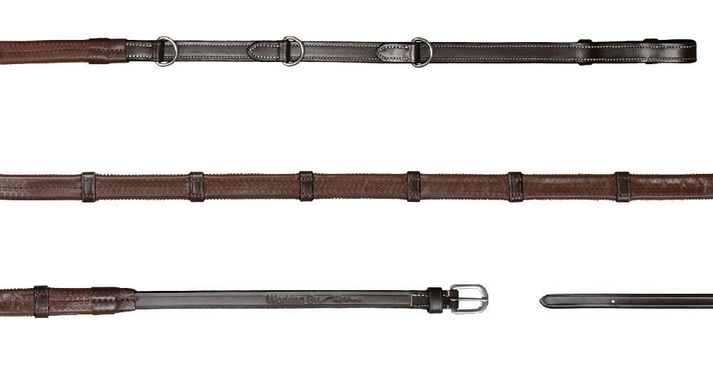 Dyon 13mm Howlett Rubber Reins with 3 Dee and 7 leather loops Working By Dyon - Løwenborg - Dy'on
