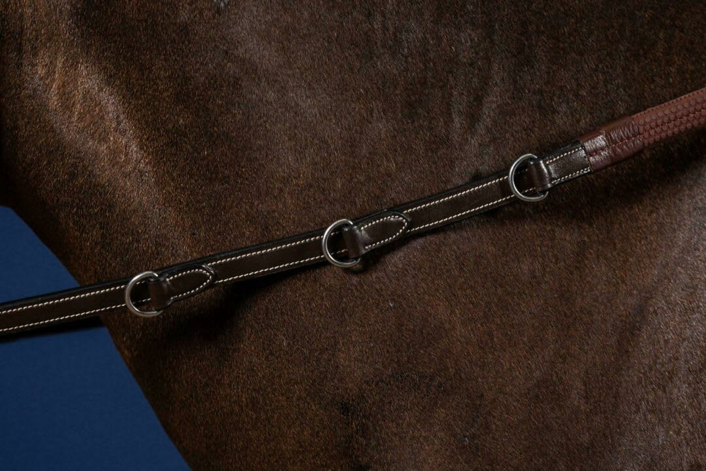 Dyon 13mm Howlett Rubber Reins with 3 Dee and 7 leather loops Working By Dyon - Løwenborg - Dy'on