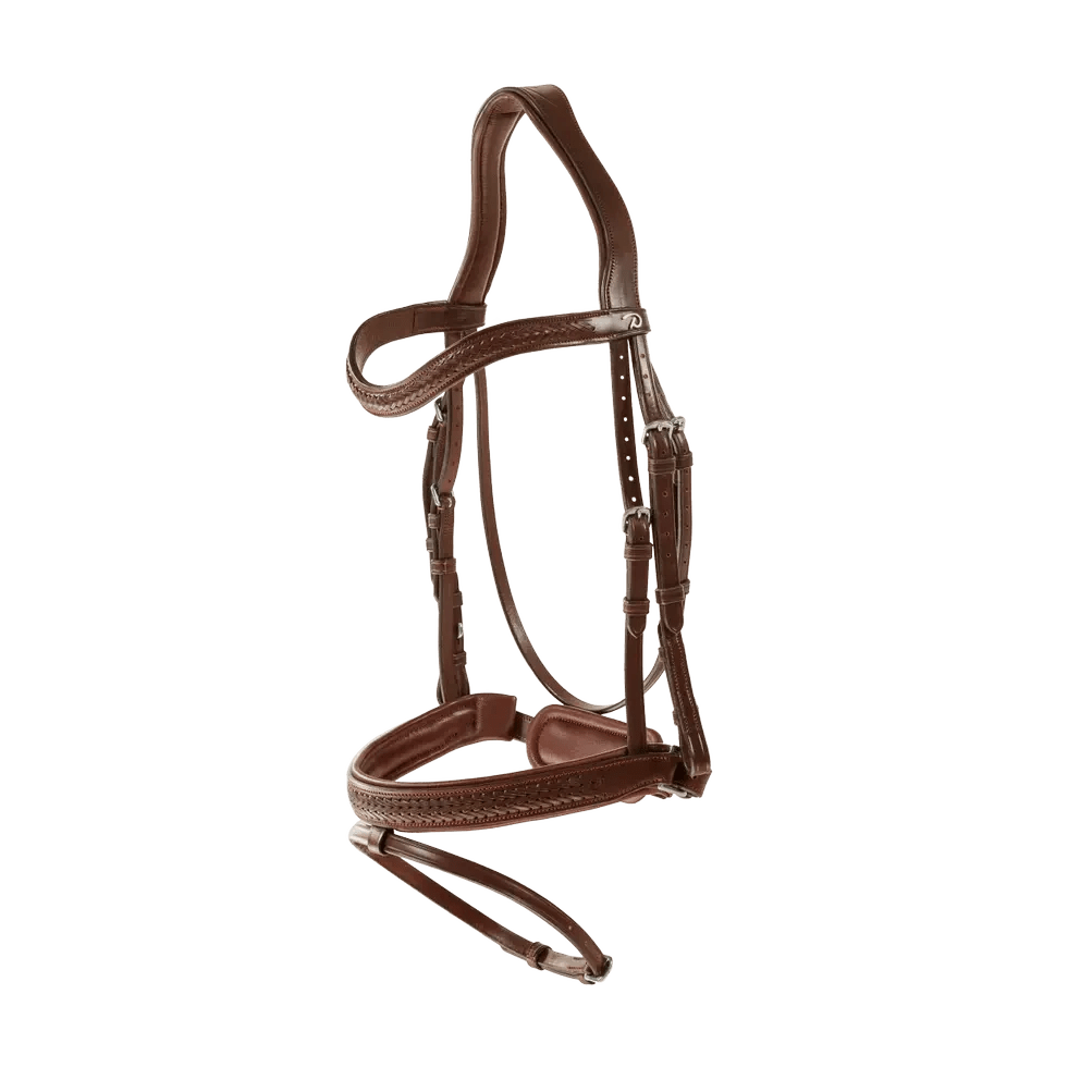 Dyon Plaited Flash Noseband Bridle with Pull back New English Collection - Løwenborg - Dy'on
