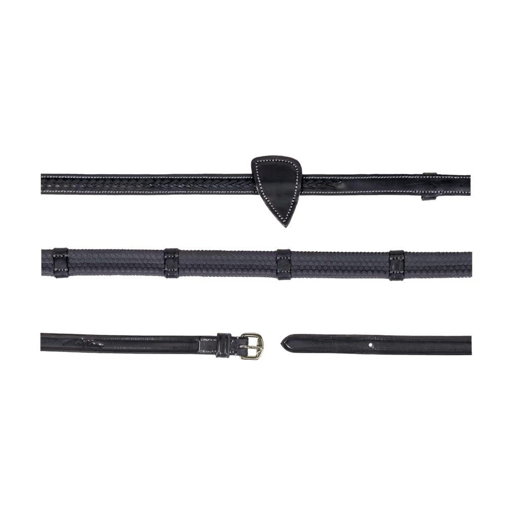 Dyon 13mm Rubber Reins w/7 Leather Loops & Plaited Finish D Collection - Løwenborg - Dy'on
