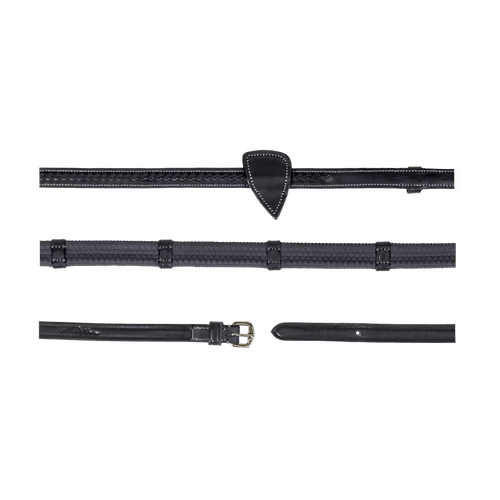 Dyon 13mm Rubber Reins w/7 Leather Loops & Plaited Finish D Collection - Løwenborg - Dy'on