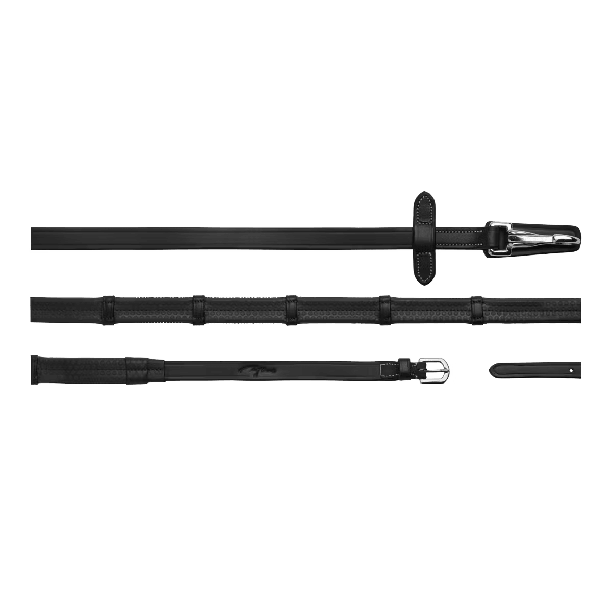 Dyon 16mm Rubber Reins w/ Leather Loops and Snap