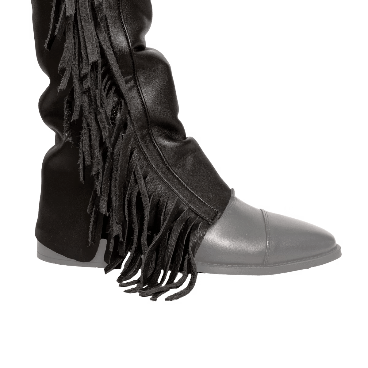 Dyon Long Artificial Leather Chaps w/Fringes