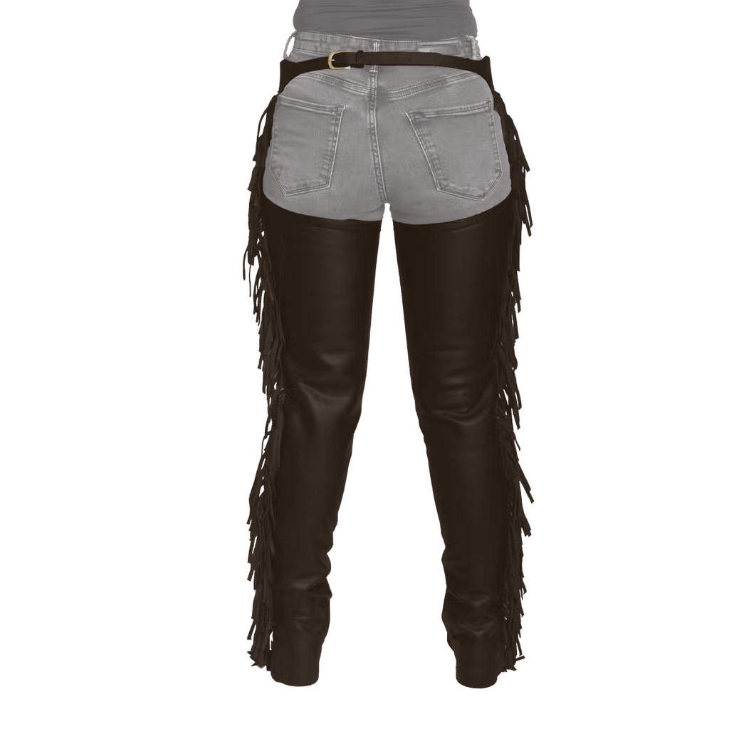 Dyon Long Artificial Leather Chaps w/Fringes - Løwenborg - Dy'on