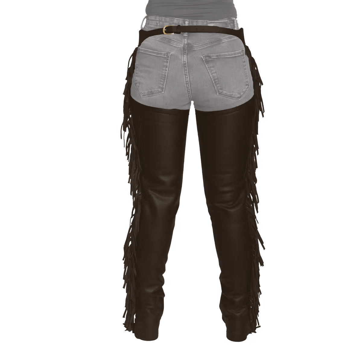 Dyon Long Artificial Leather Chaps w/Fringes - Løwenborg - Dy'on