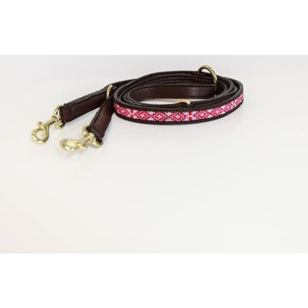 KENTUCKY DOGWARE HANDMADE PEARL DOG LEAD PINK