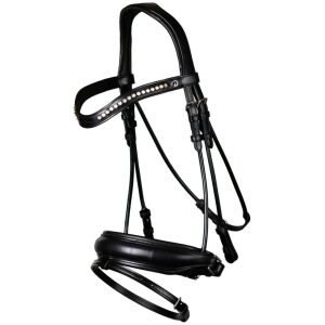 Dyon Matte Large Crank Noseband Bridle With Flash Rond Leather Collection