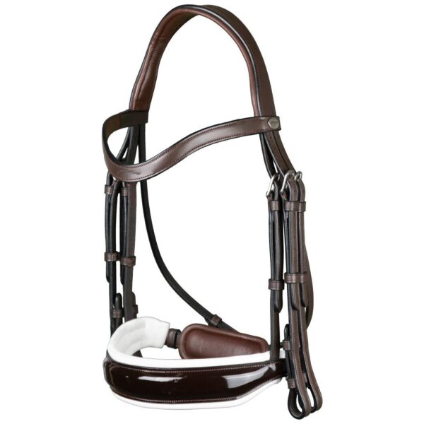 Dyon Patent Large Crank Noseband With White Padding Double Bridle Working By Dyon - Bilde 6