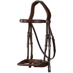 Dyon Leather Covered Rope Noseband Bridle New English Collection