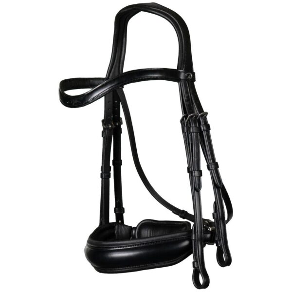 Dyon Matte Large Crank Noseband Double Bridle New English Collection