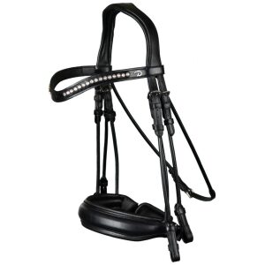 Dyon Matte Large Crank Noseband Double Bridle Rond Leather Collection