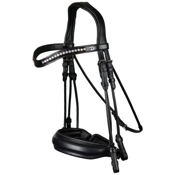 Dyon Matte Large Crank Noseband Double Bridle Rond Leather Collection