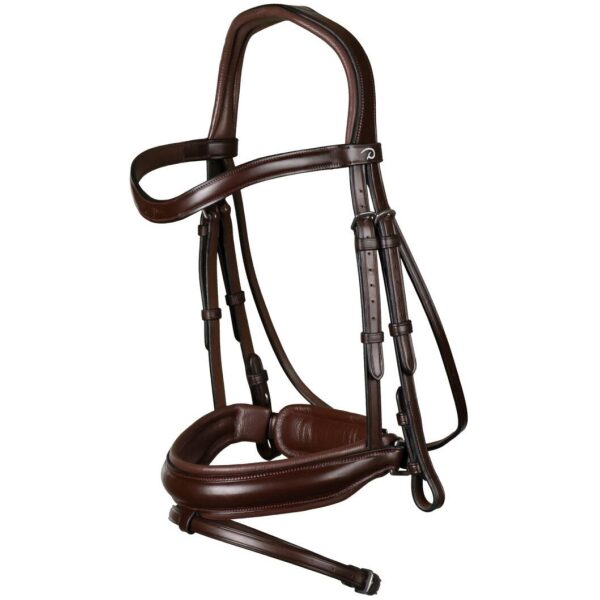 Dyon Matte Medium Crank Noseband Bridle With Flash New English Collection - Bilde 4