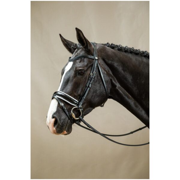 Dyon Patent Large Crank Noseband Bridle With White Padding And Flash Working By Dyon - Bilde 3