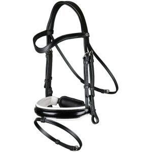 Dyon Patent Large Crank Noseband Bridle With White Padding And Flash Working By Dyon