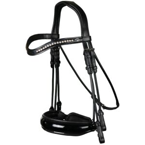 Dyon Patent Large Crank Noseband Double Bridle Rond Leather Collection