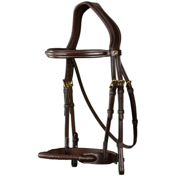 Dyon Leather Covered Rope Noseband Bridle D Collection - Bilde 4