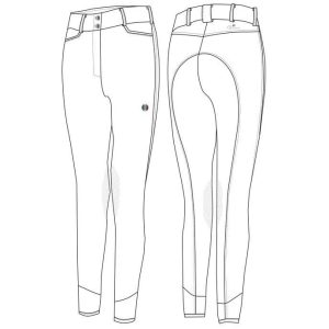 C2E Fresno White Ladies Knee Grip Breeches